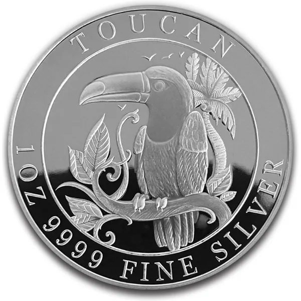 2018 $1 Toucan 1oz Silver Proof Coin - Reverse View