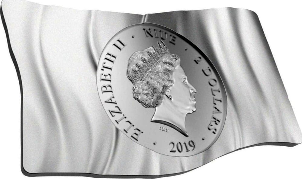 2019 $2 Eureka Stockade Waving Flag Silver Proof-like Coin Obverse View