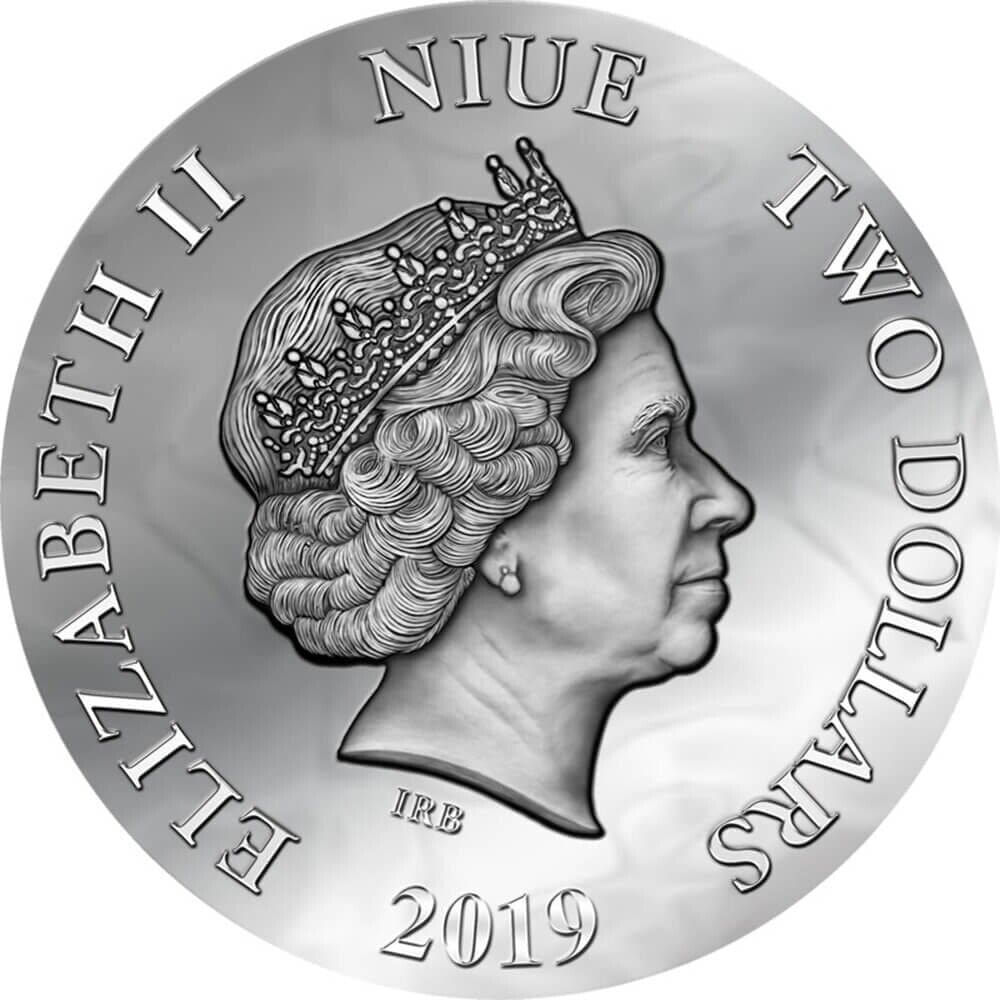 2019 $2 Evanesca - Dark Beauties Silver Coin Obverse View