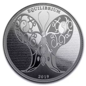2019 $5 Equilibrium Butterfly 1oz Silver Prooflike Coin