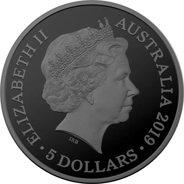 2019 $5 Lesser Bilby - Echoes Of Australian Fauna Black Silver Proof Coin - Obverse View