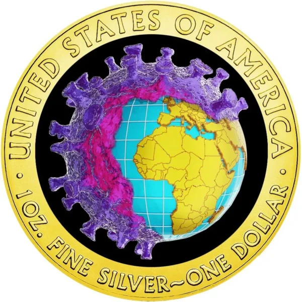 2020 $1 Coronavirus Biological Weapon 1oz Silver American Eagle Gilded Coin