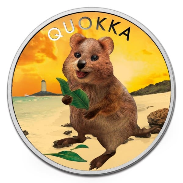 2020 $1 Quokka 1oz Silver Colourised Coin - Reverse View