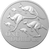 2020 $1 Red Kangaro - Kangaroo Series 1oz Silver Frosted UNC Coin Reverse View