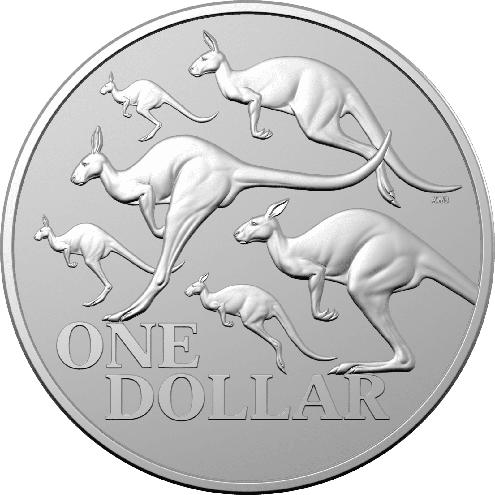2020 $1 Red Kangaro - Kangaroo Series 1oz Silver Frosted UNC Coin Reverse View