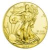 2020 $1 Stop Recession 1oz Silver Gilded American Eagle Coin Reverse View