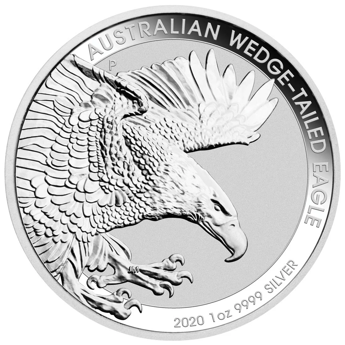 2020 $1 Wedge-Tailed Eagle 1oz Silver BU Round Reverse View