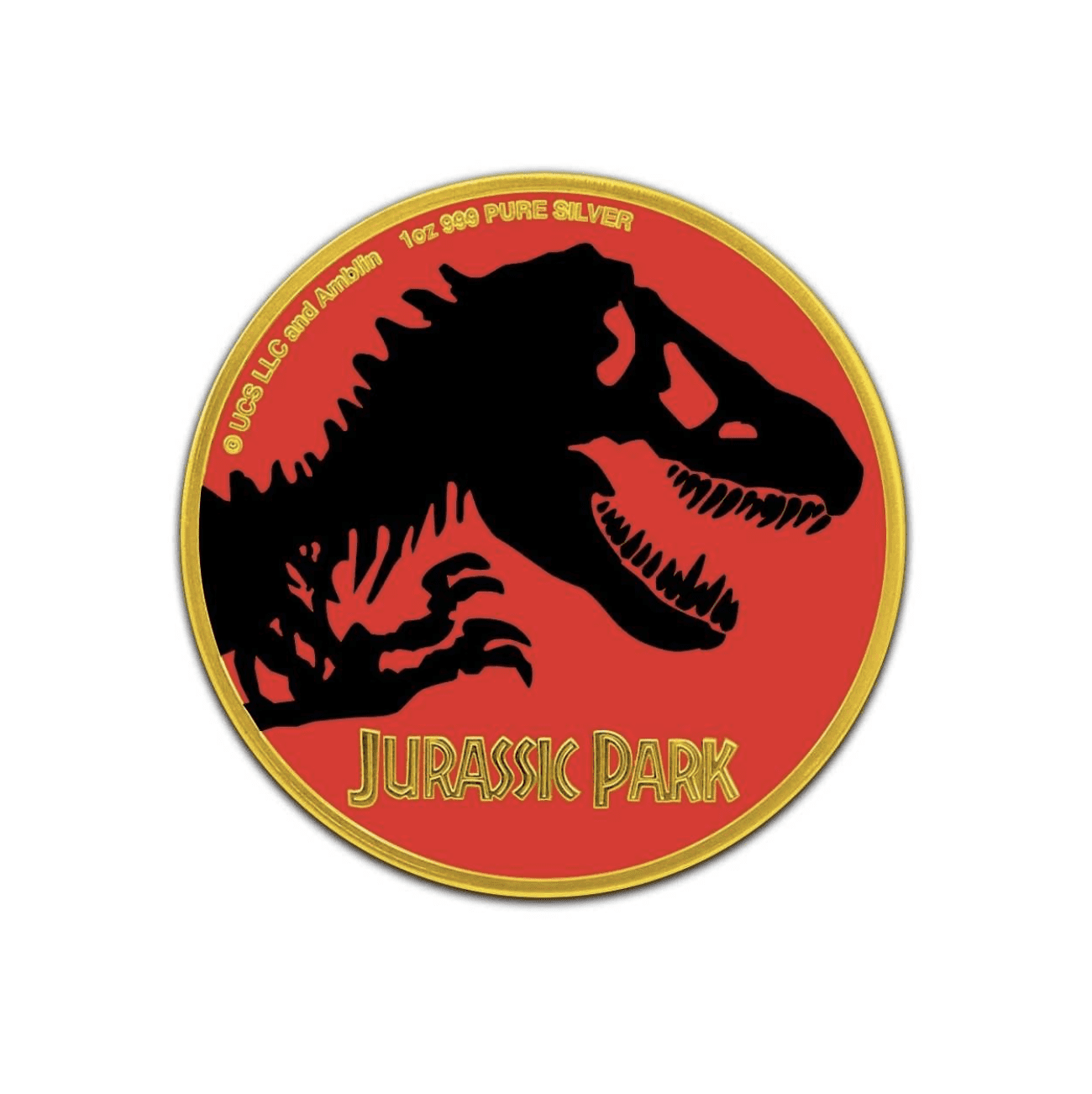 2020 $2 Jurassic Park Colourised 1oz Silver Coin Reverse View