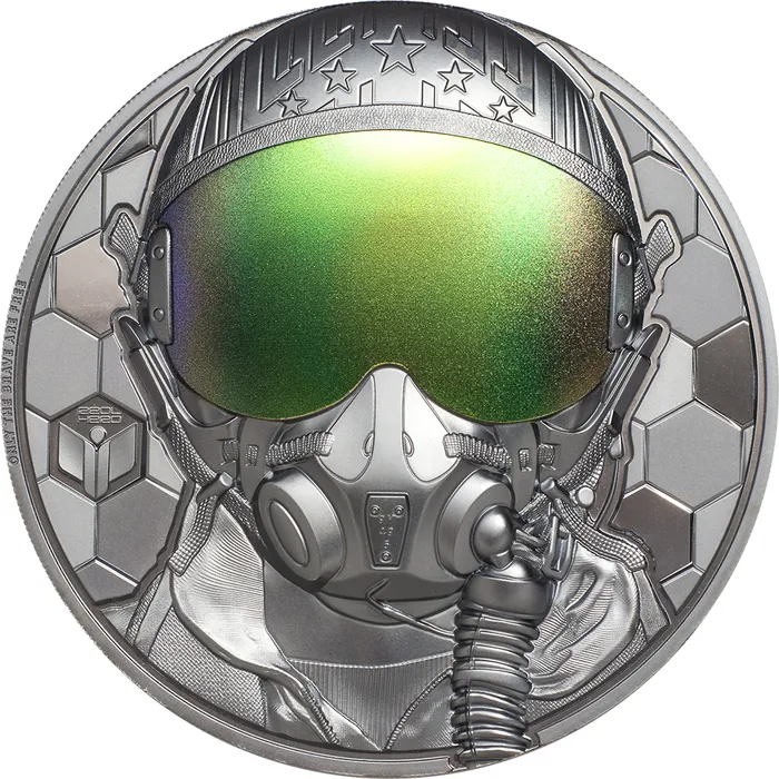 2020 $20 Fighter Pilot – Real Heroes 3oz Silver Black Proof Coin Reverse View