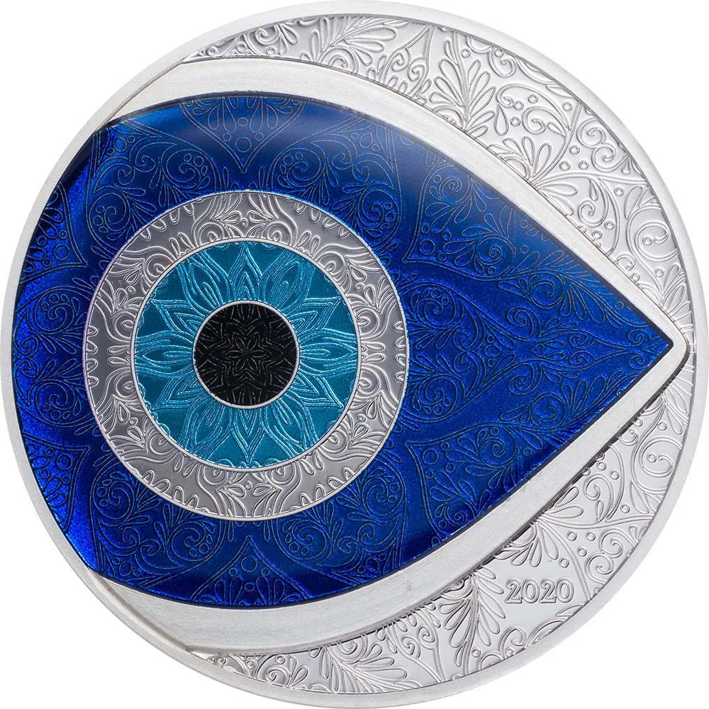 2020 $5 Evil Eye 1oz Silver Proof Coin Reverse View