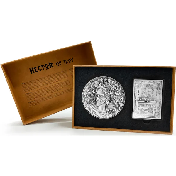 2020 $5 The Nine Worthies - Hector Of Troy 2oz Silver Copper Coin Overview