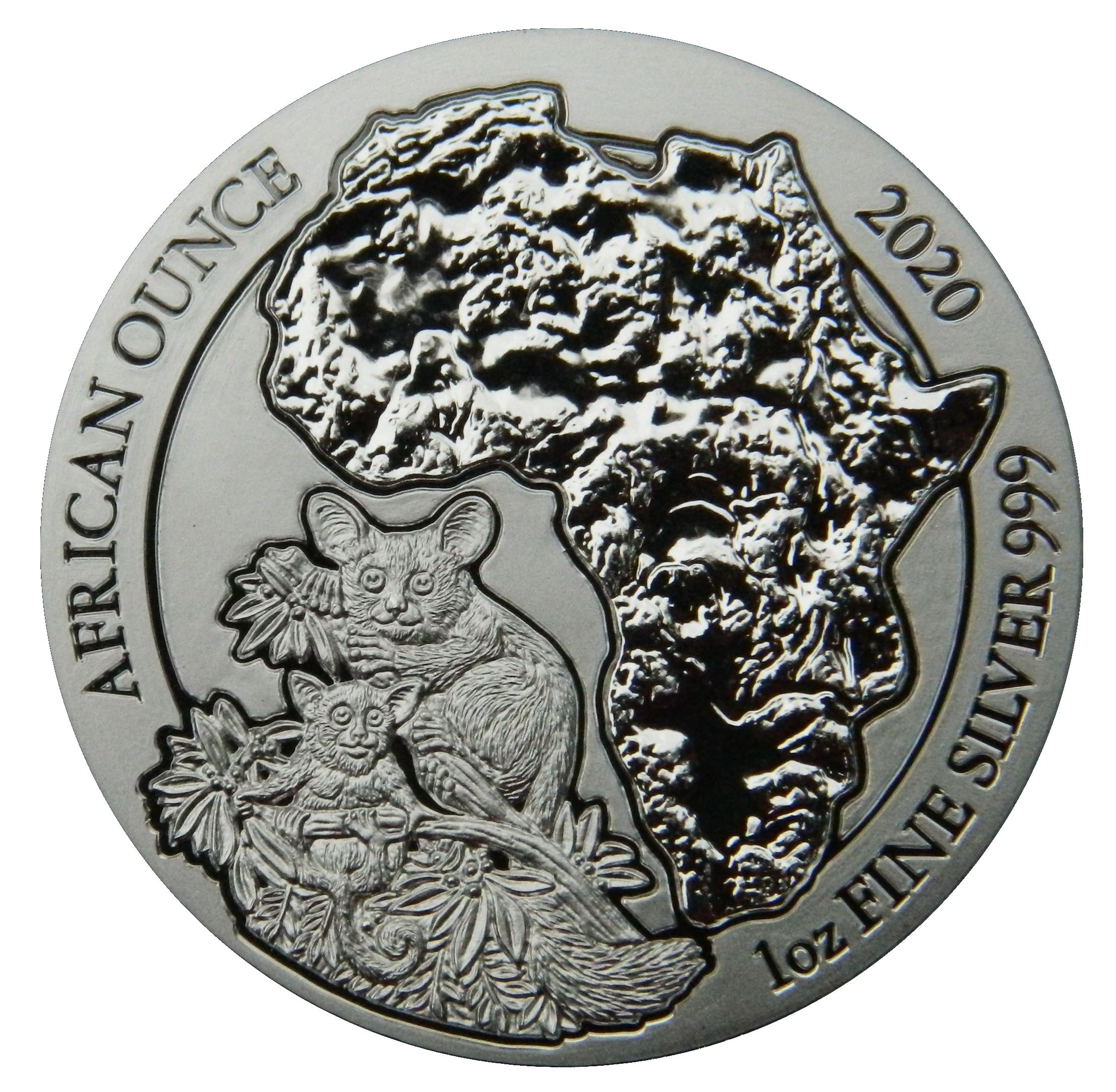 2020 Galago African Ounce 1oz Silver BU Coin Reverse View