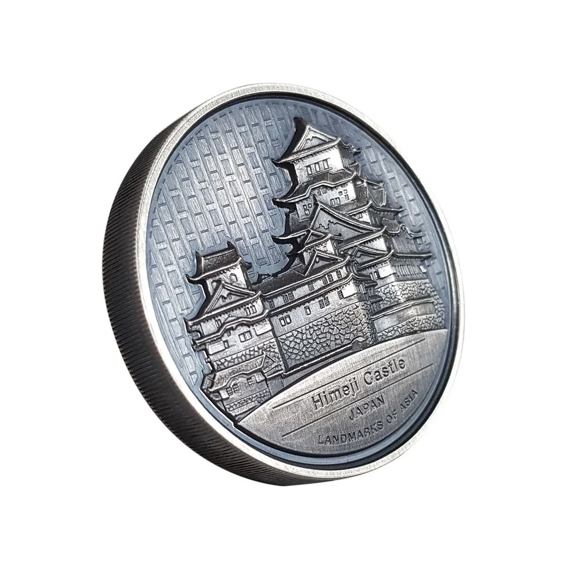 2020 Himeji Castle - Landmarks Of Asia - Japan 2oz Silver Coin Tilted Reverse View