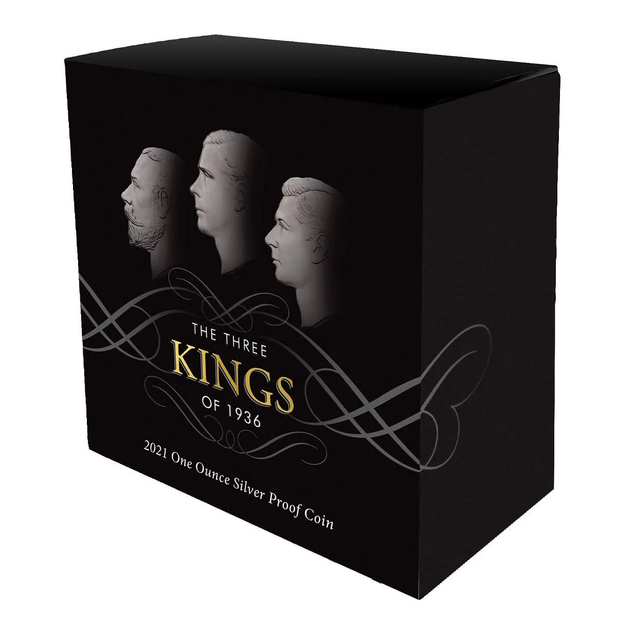 2021 $1 Three Kings 1oz Silver Gilded Proof Coin - Boxed View