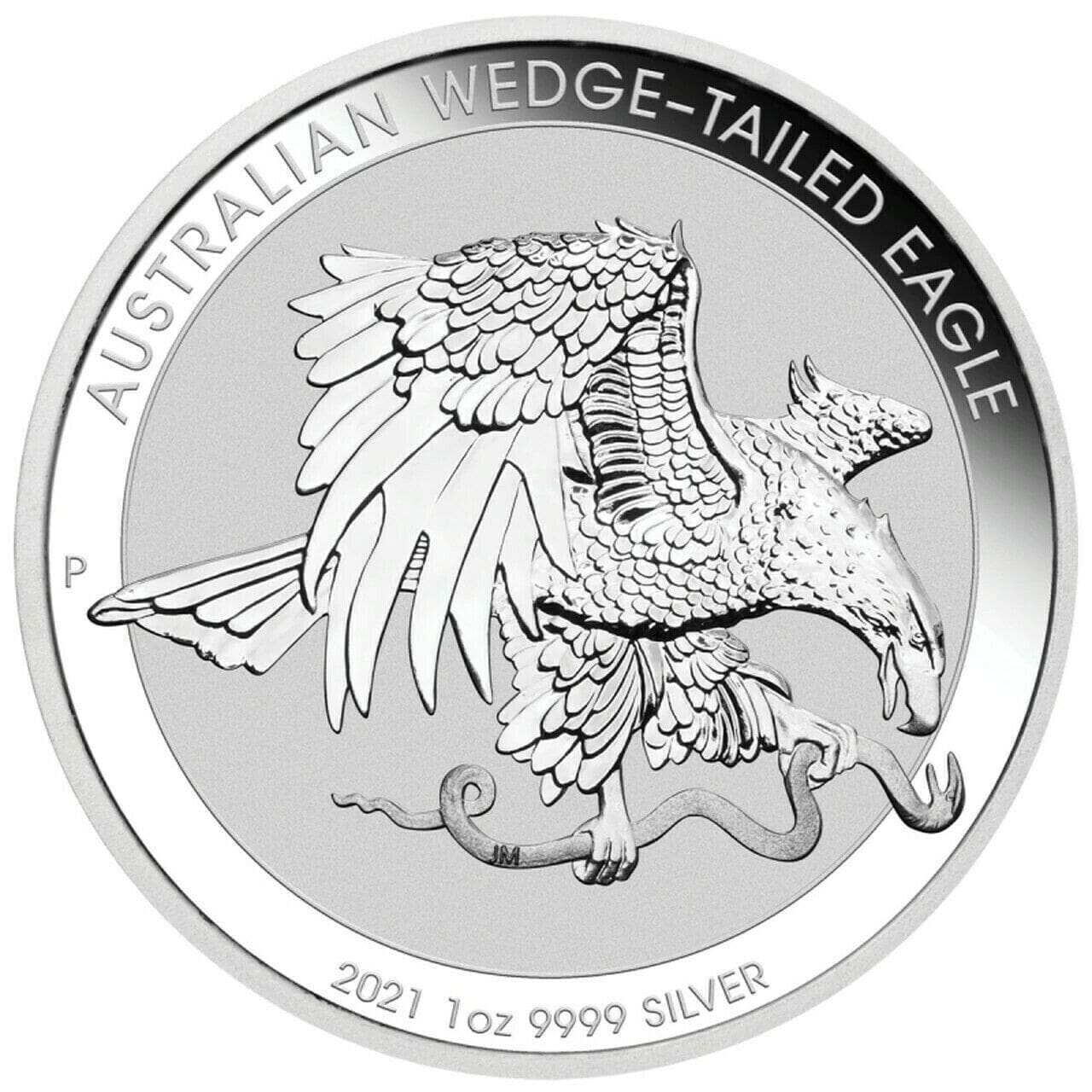 2021 $1 Wedge-Tailed Eagle 1oz Silver Bullion Round Reverse View
