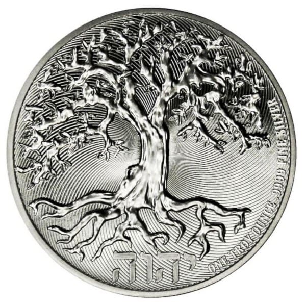 2021 $2 Tree of Life 1oz Silver BU Coin - Reverse View