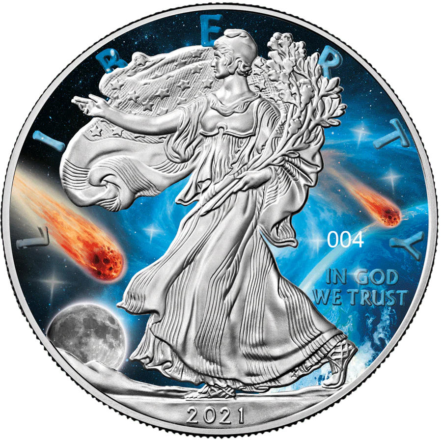 2021 Glowing Galaxy III 1oz American Eagle Coin Reverse View