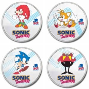 2021 Sonic the Hedgehog 30th Anni. 4 x 1oz Silver Coin Collection (TEP)
