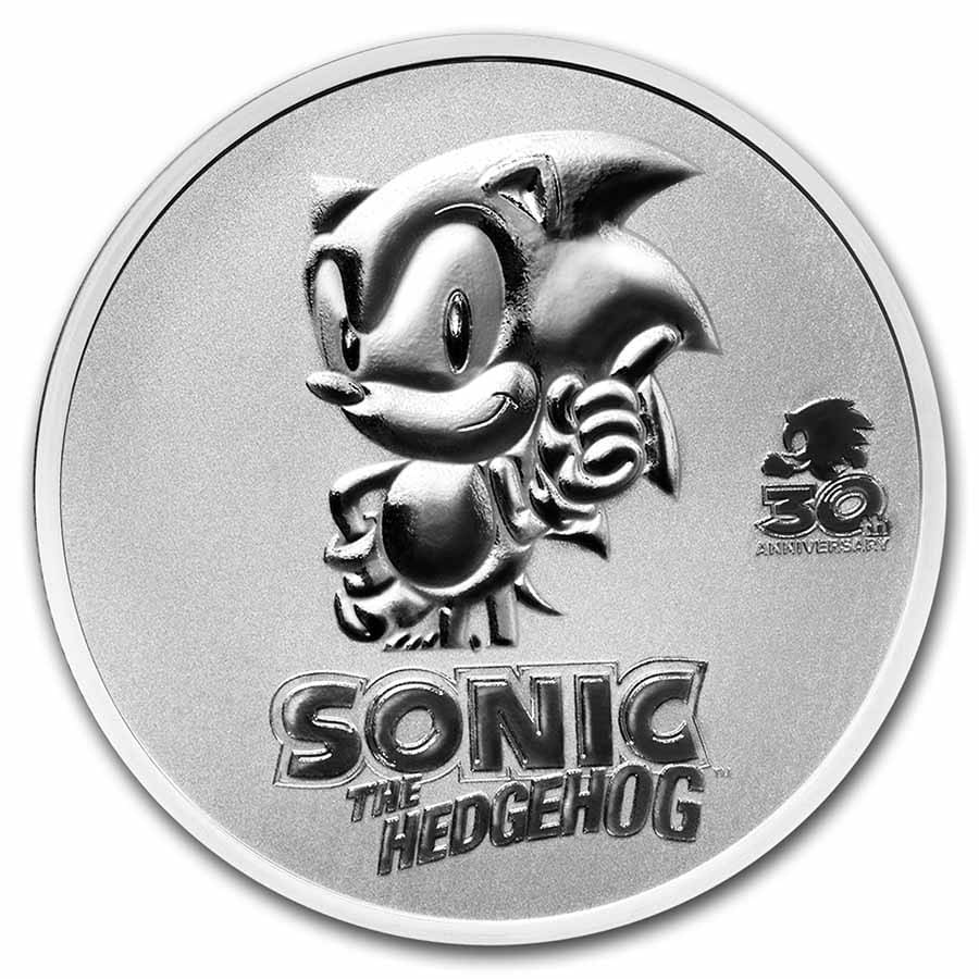 2021 Sonic the Hedgehog 30th Anniversary 1oz Silver Bullion Coin Reverse View