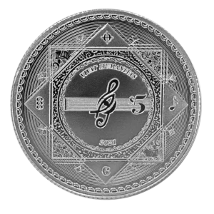 2021 $5 Vivat Humanitas 1oz Silver BU Coin