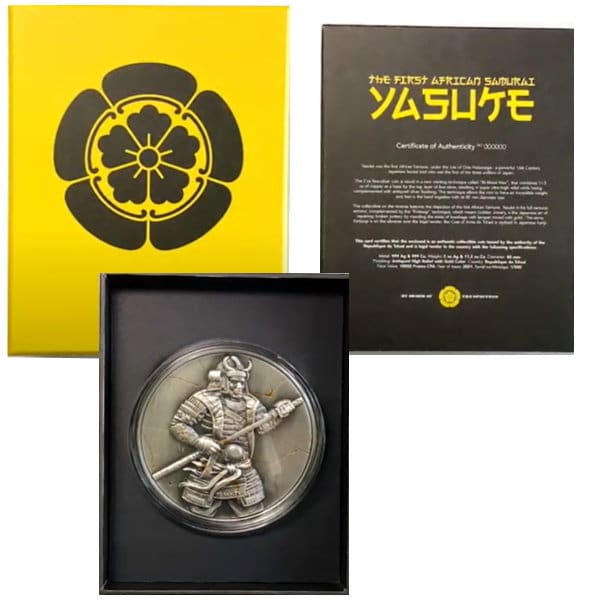2021 Yasuke - Gaijin Series – 2oz Silver Copper High Relief Coin Overview