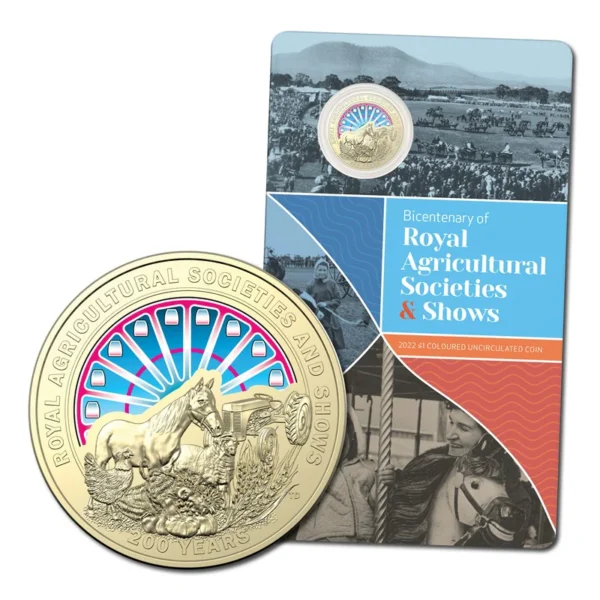 2022 $1 Bicentenary of the Royal Agricultural Society UNC Carded Coin - Overview