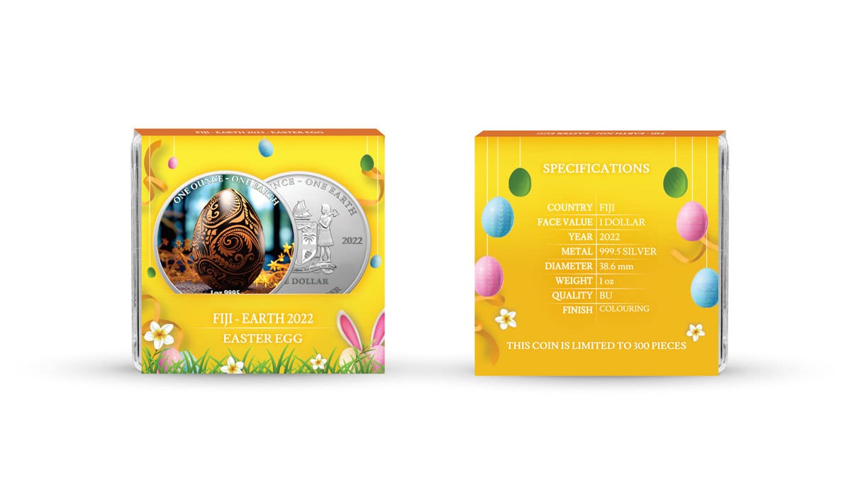 2022 $1 Earth Easter Egg 1oz Silver Coin Front and Back