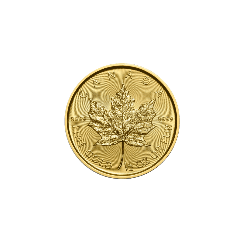 2022 1:2oz Gold Maple Leaf Bullion Coin Reverse View