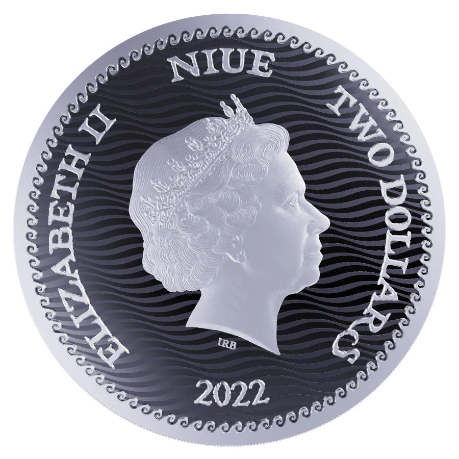 2022 $2 Calico Jack - Jolly Roger Series 1oz Silver BU Coin - Obverse View