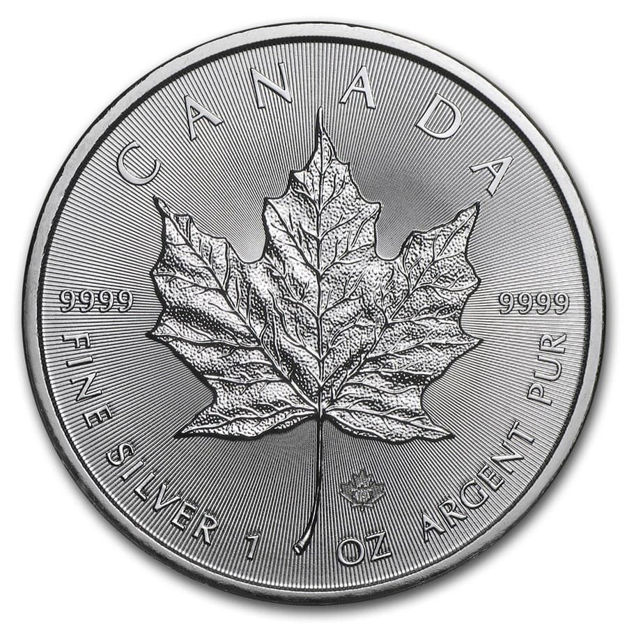2022 $5 1oz Maple Leaf Silver Coin - Reverse View