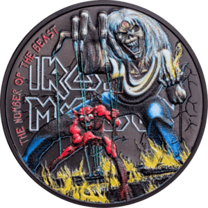 2022 $5 Iron Maiden Number of The Beast 1oz Silver Coin Reverse View