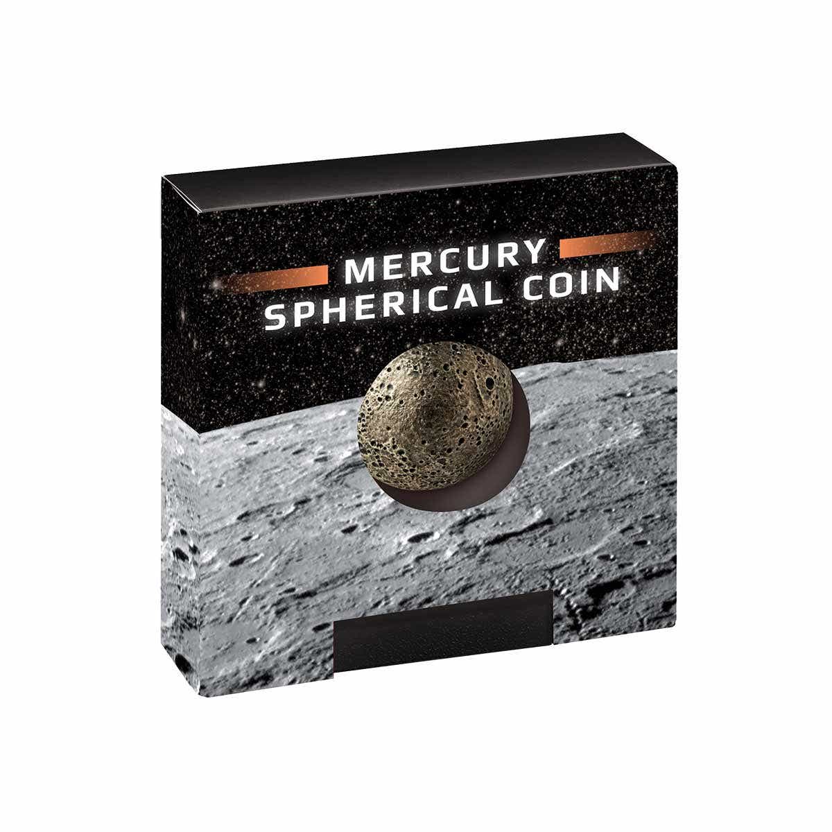 2022 $5 Mercury Sphere 1oz Silver Antiqued Coin Cased View