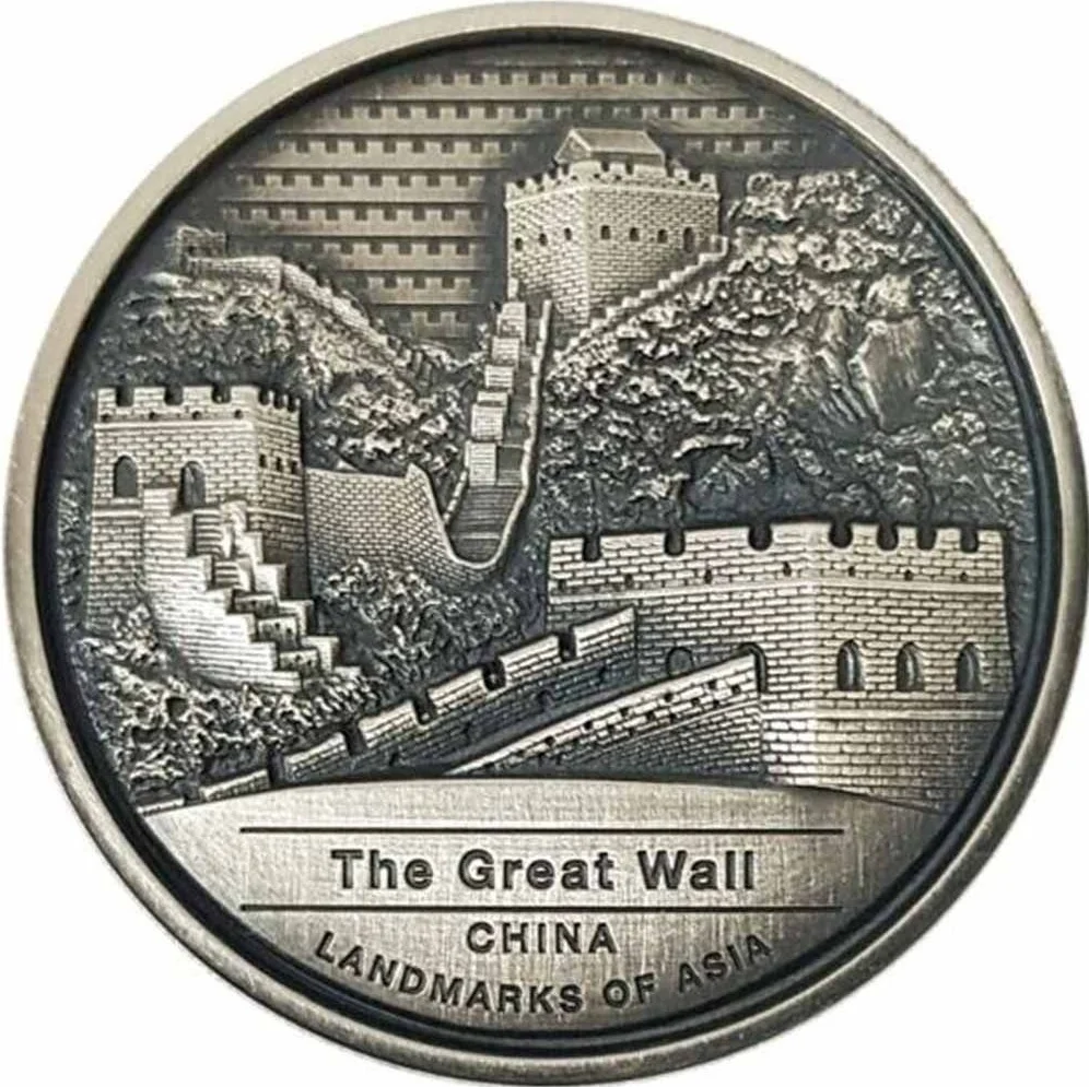 2022 Great Wall of China - Landmarks of Asia 2oz Silver Antiqued Coin - Reverse View