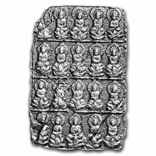 2022 Gyeyu Buddhist South Korea 2oz Silver Stele Bar Back of Bar