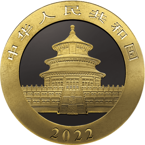 2022 Panda Golden Night Silver Coin - Obverse View