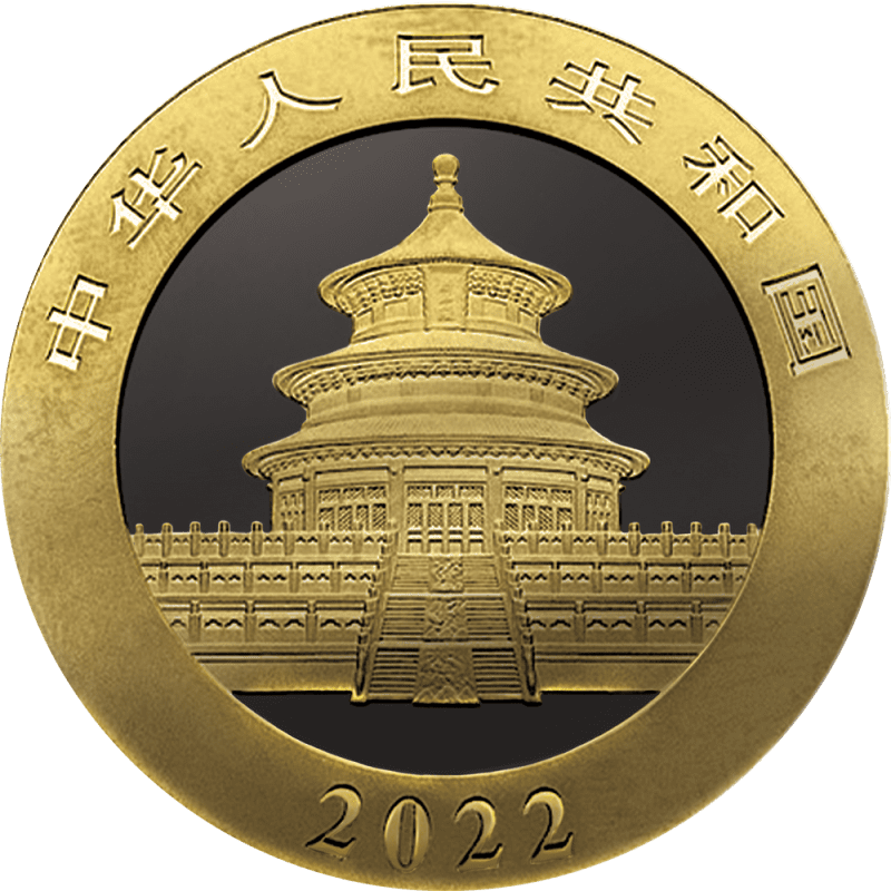 2022 Panda Golden Night Silver Coin - Obverse View