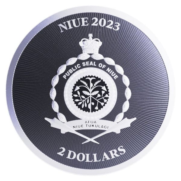 2023 $2 Niue Lucky Clover 1oz Silver BU Coin Obverse View
