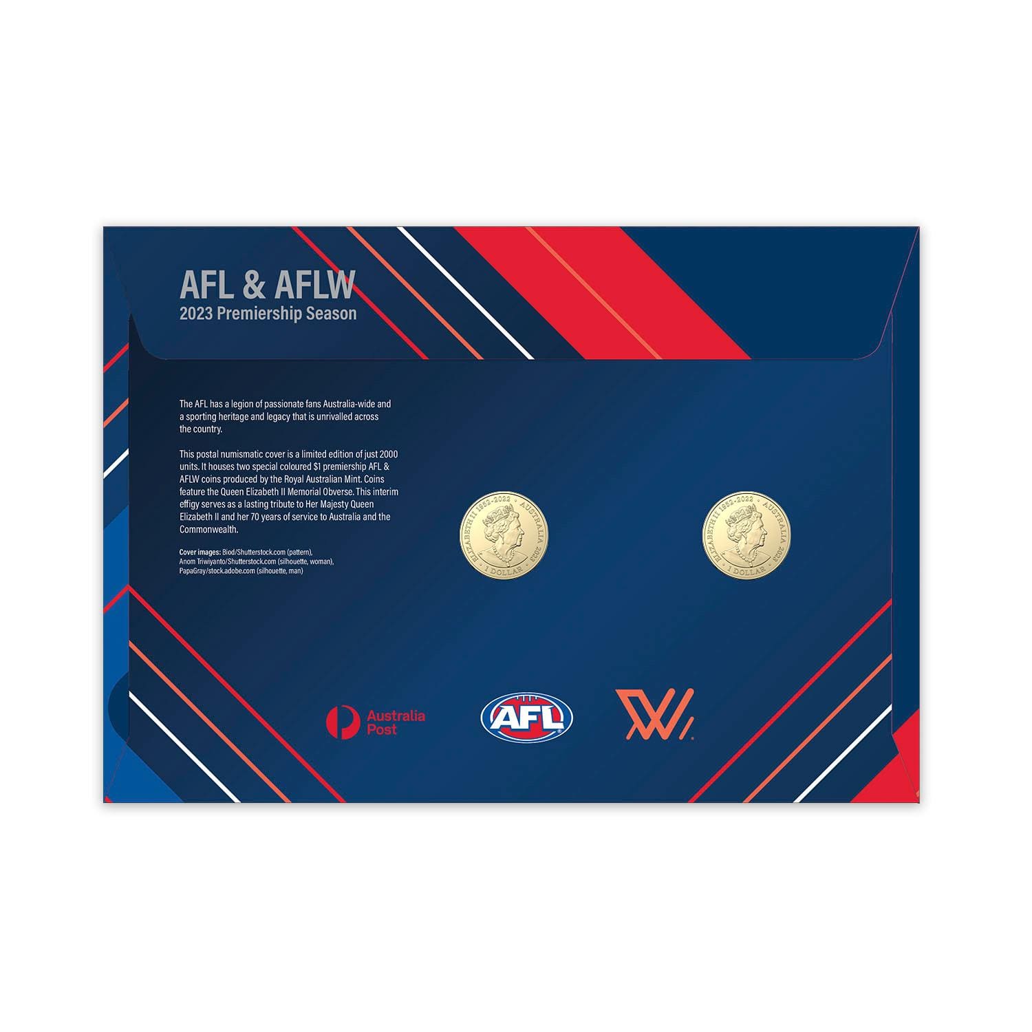 2023 AFL & AFLW Limited-Edition PNC with Colourised Coins Back of the Cover