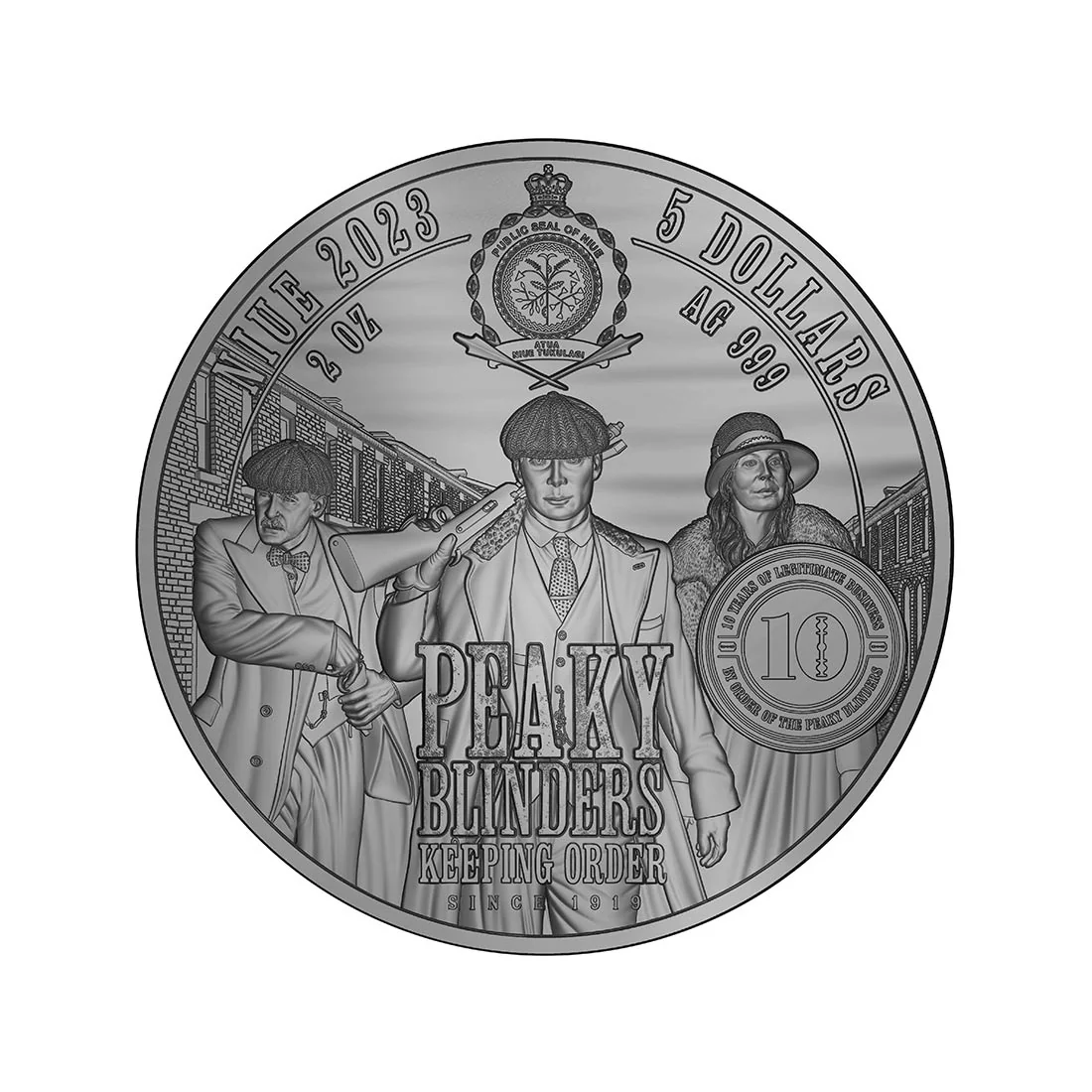 2023 Thomas Shelby - Peaky Blinders 2oz Silver Gilded Coin Obverse View