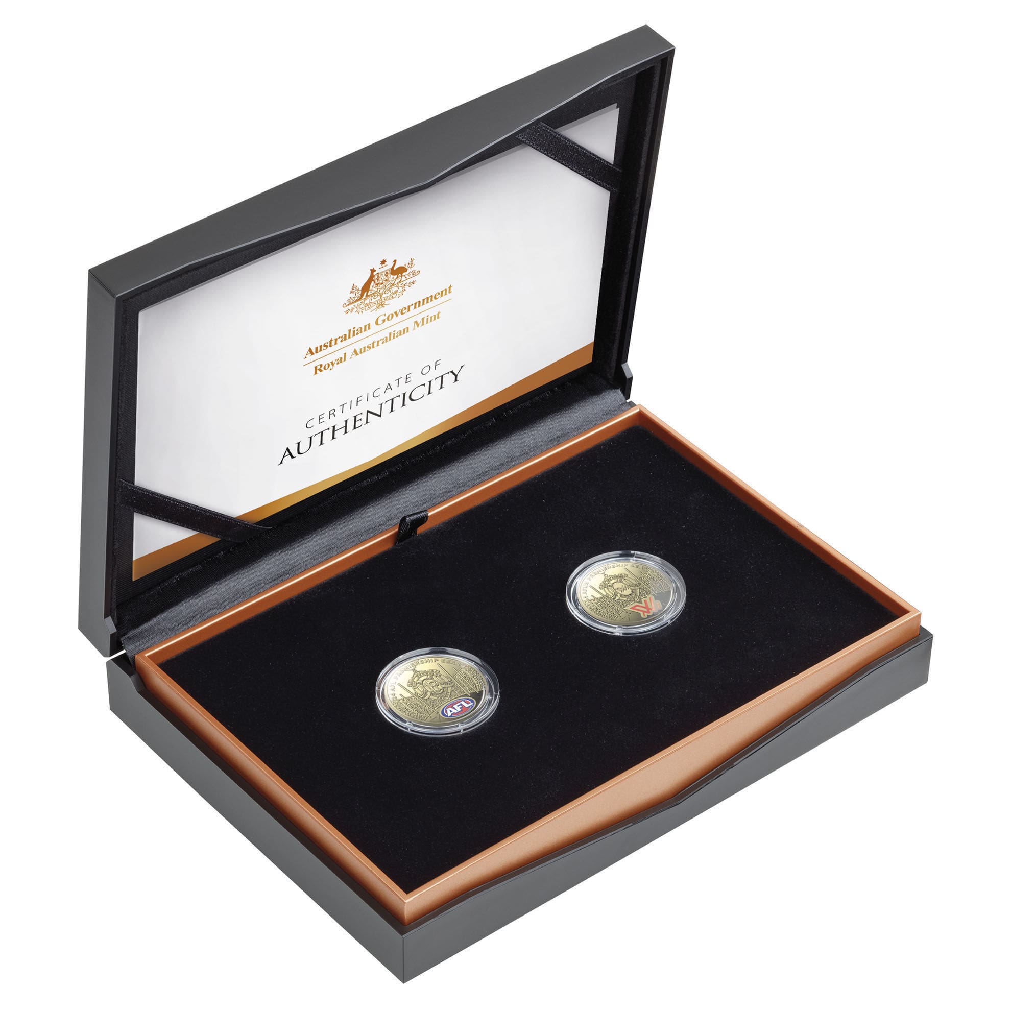 2024 $1 Australian Football League Coloured Proof 2 Coin Set - Case Open