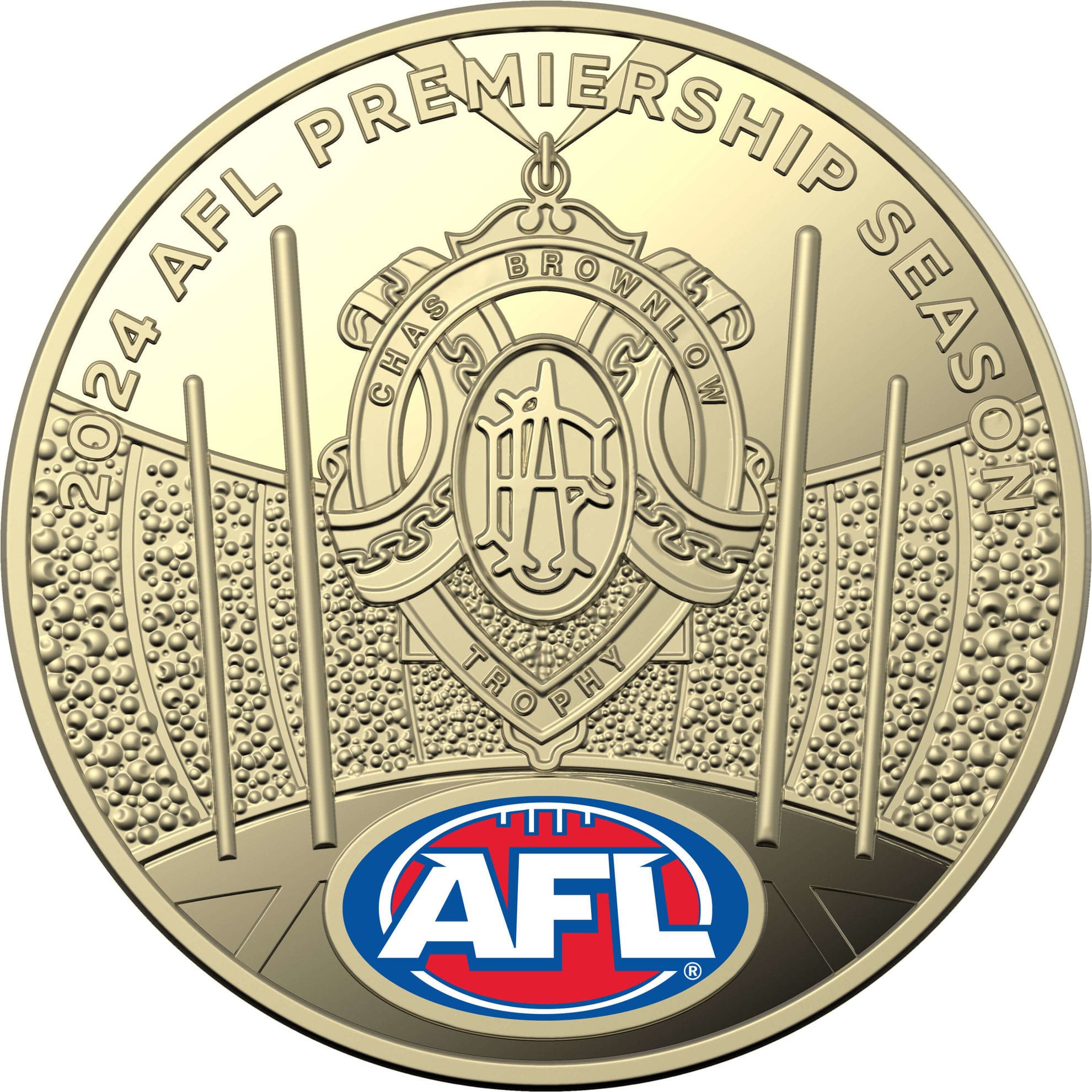 2024 $1 Australian Football League Coloured Proof 2 Coin Set - Reverse View 1