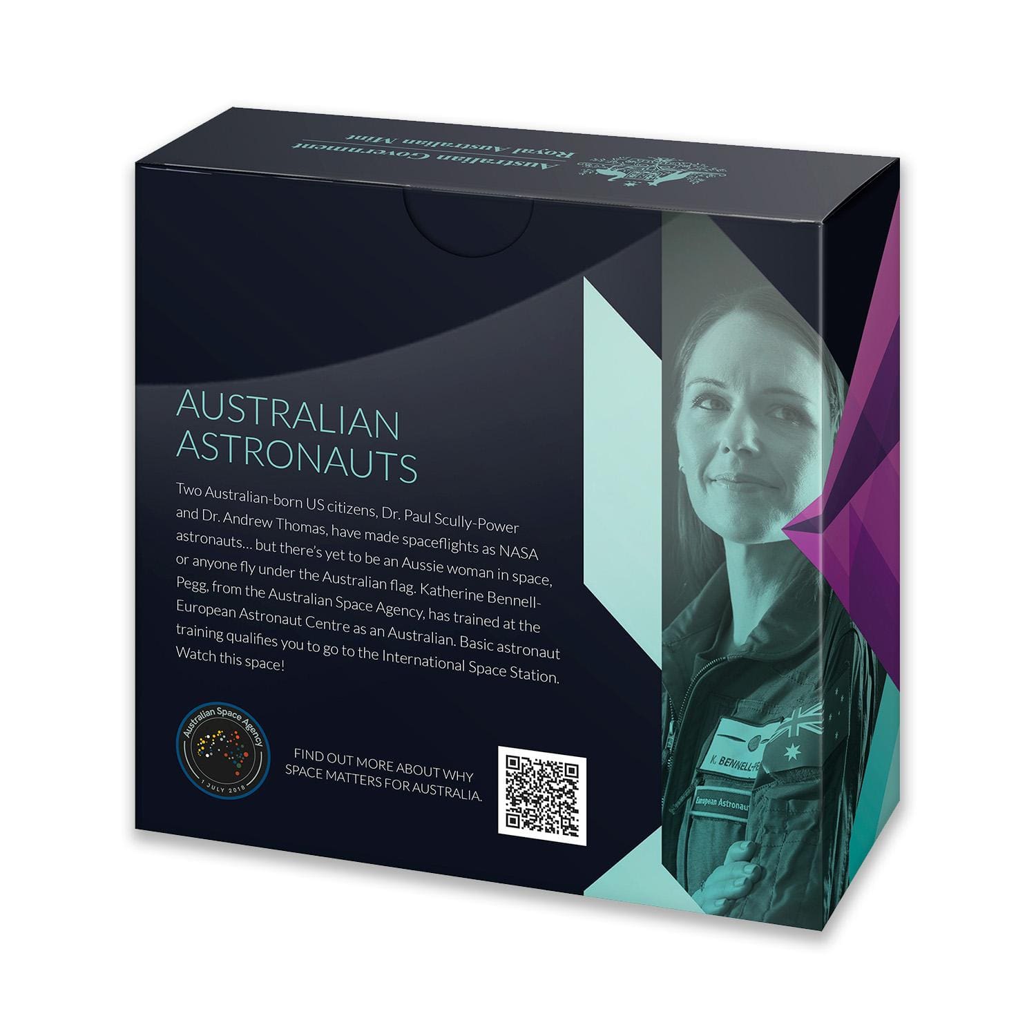 2024 $1 Out of this World - Australia In Space Silver ‘C’ Mintmark Proof Coin Back of Box