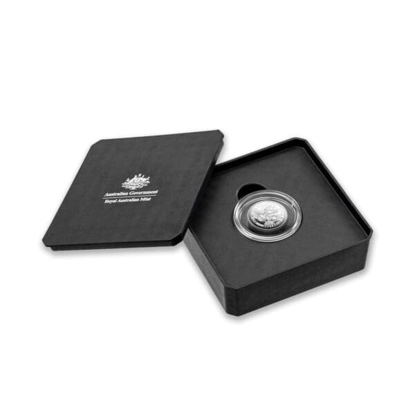 2024 $1 Out of this World - Australia In Space Silver ‘C’ Mintmark Proof Coin Cased View