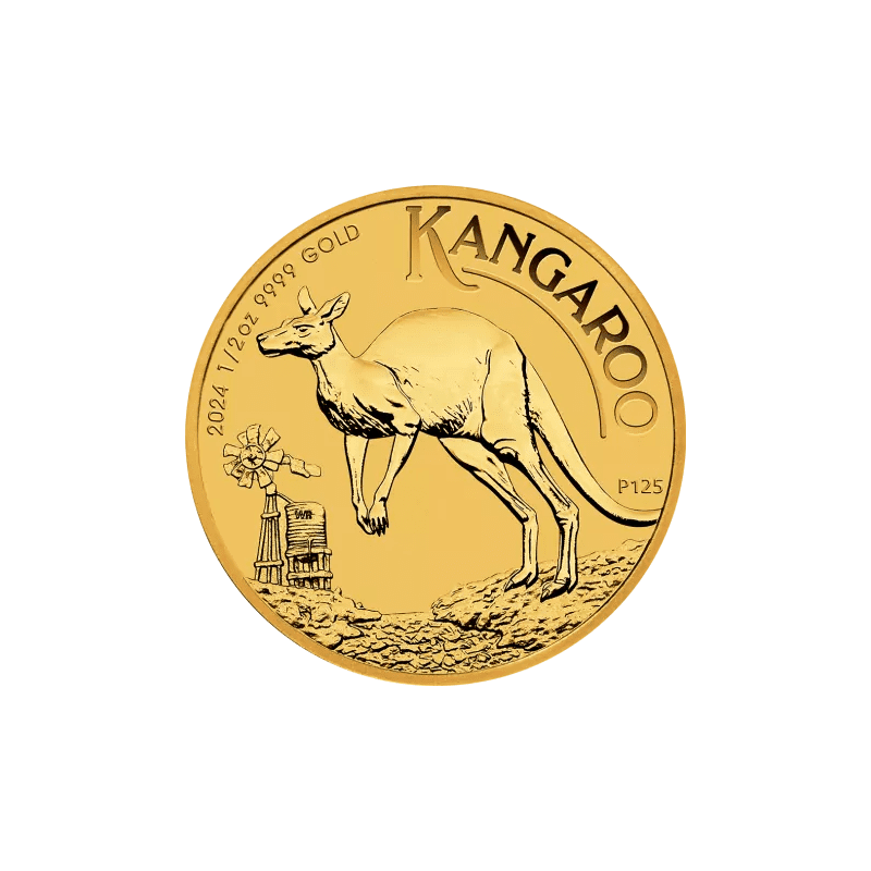 2024 Australian Kangaroo 1:2oz Gold Bullion Coin Reverse View