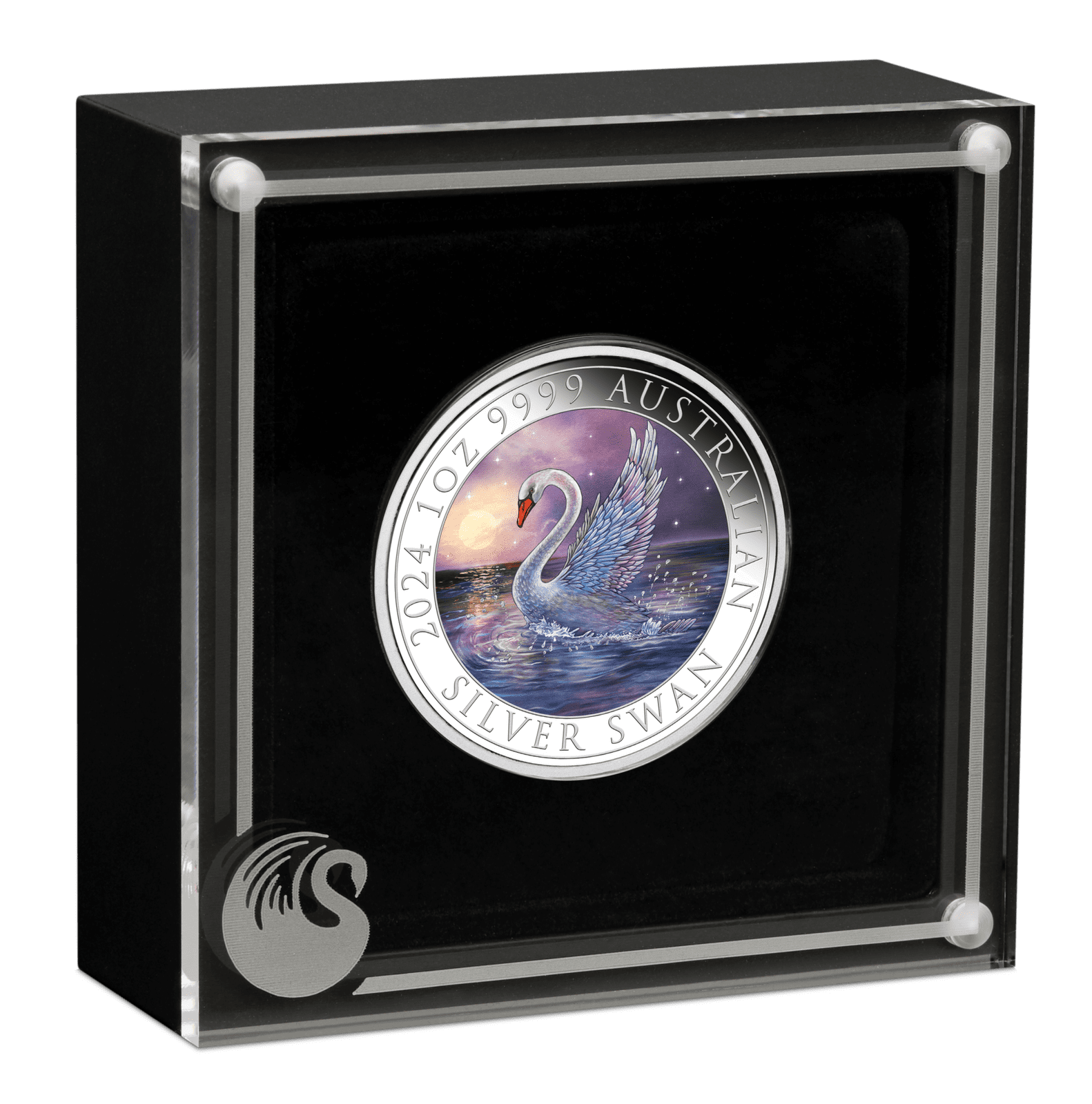 2024 Australian Swan 1oz Silver Coloured Coin Cased