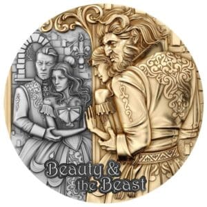 2024 Beauty And The Beast 2oz Silver Gilded Coin
