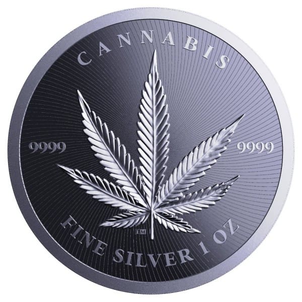 2024 Cannabis 1oz Silver BU Coin - Reverse View