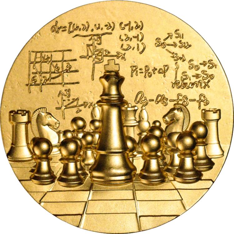 2024 International Chess 2oz Gilded Coin - Reverse View