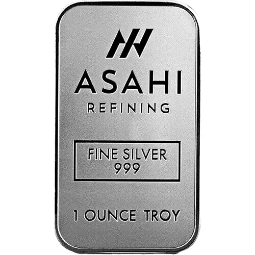 Asahi 1oz Silver Bar - Front of Bar