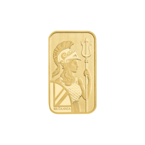 Britannia 1g Gold Bullion Bar Front of Bar